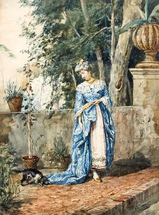 Woman in a Blue Dress
