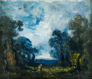 Wood Gatherer in a Forest