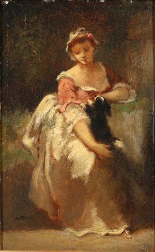 Young Woman with a Dog