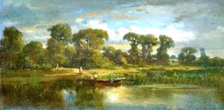 River Landscape with Figures