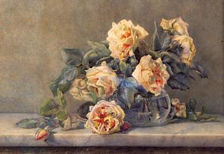 Pink Roses in a Glass Vase