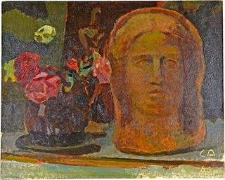 Still Life with Flowers and Bust