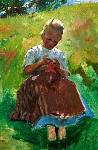 Knitting Girl