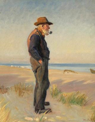 Pipe Smoking Fishermen at Skagen Beach
