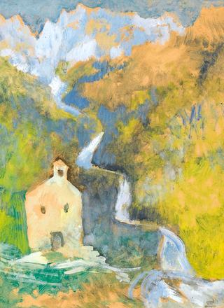 Mountain landscape with church