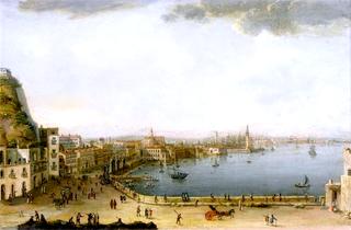 Naples, a View of the Strada di Santa Lucia from Pizzofalcone to the Ponte Della Maddalena