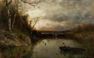 Fisherman in His Boat