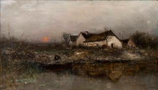 Moonrise, an Evening on the Farm at Serverieu