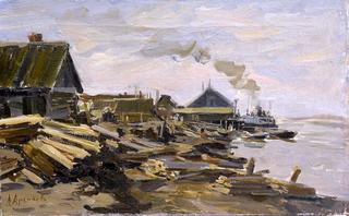 Steamship in Northern Russia