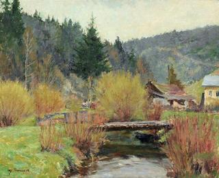 Wooded landscape with Brook.