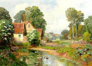 Landscape with Village in the Background