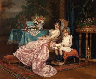 A Mother and Daughter Reading