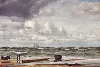 View of the North Sea in Stormy Weather