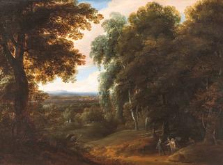 Landscape with Hunters and an Angel