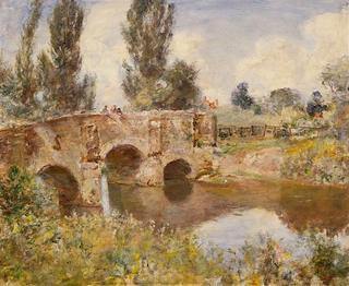 Fishermen on a Stone Bridge