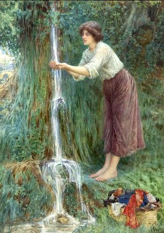 Young Lady with Waterfall