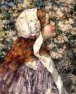 Girl in Spring Blossoms