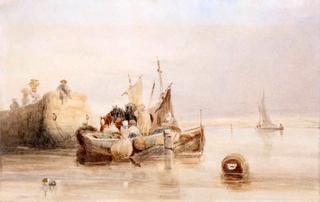 Loading the Boats in Liverpool Harbour