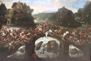 The battle between the Amazons and Greeks
