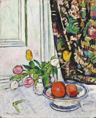 Still life with Tulips and Oranges