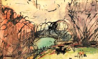 Figures before a Bridge