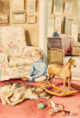 Portrait of the Artist's Son with a Dog and Toys