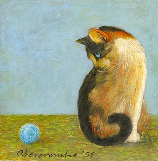 Siamese cat with blue ball