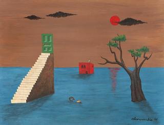 Stairway with trees