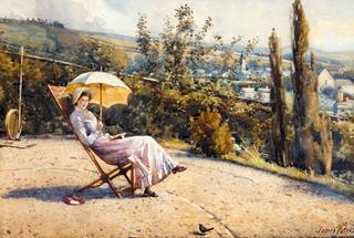 The Artist's Sister in the Garden at Moniaive