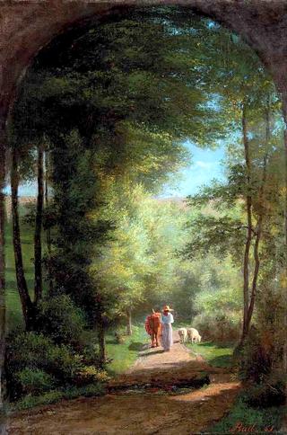 Guiding a Cow on a Country Path