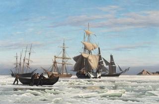 Numerous Ships Stuck in the Ice