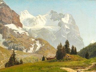 Montain Landscape with Snowy Peaks