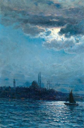 View of Istanbul in Moonlight