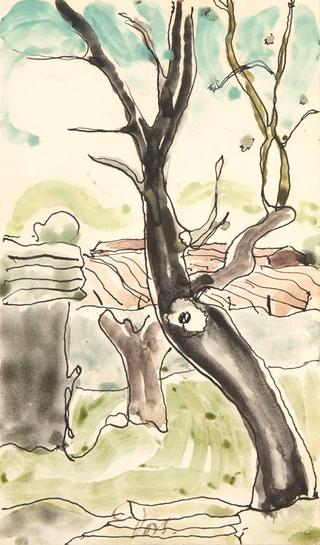Tree with Farm Beyond