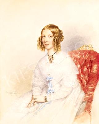Girl in a Dress with Blue Ribbons