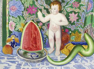 Still Life with Putto and Watermelon