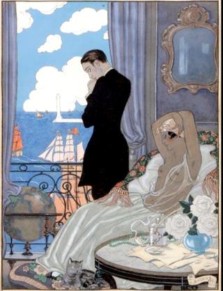 Couple and Window overlooking the Harbor