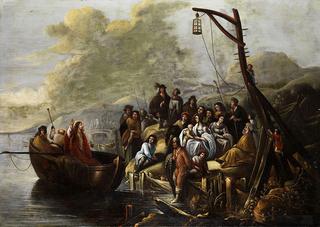 Jesus preaches on the Sea of Galilee