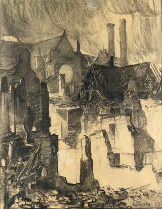 View of a Destroyed Town, World War I