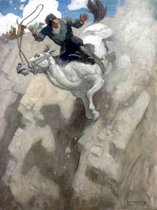 'The horse fell with his rider to the bottom of the cliff'