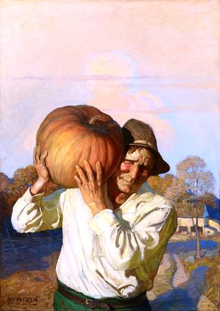 Farmer with Pumpkin