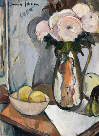 Still Life with Chrysanthemums in the Artist’s Handmade Ceramic Jug