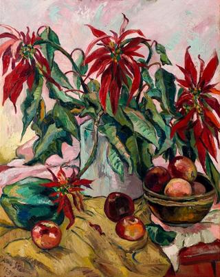Still Life with Poinsettias