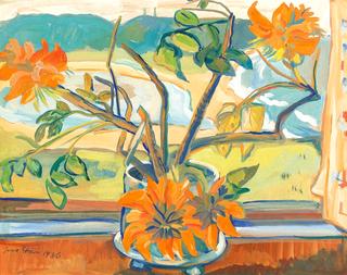 Flowers and Beach Landscape