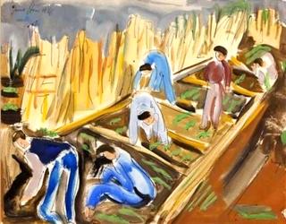 Figures Working in the Field