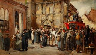 La Diligence rouge aux saltimbanques