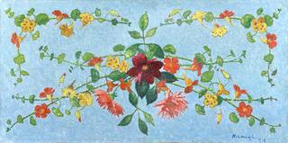 Floral Composition, Nasturtiums and Dahlias