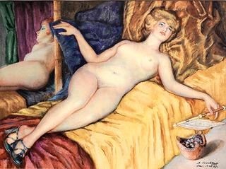 Reclining Nude with Mirror