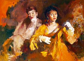 Two Ladies with Mandolin
