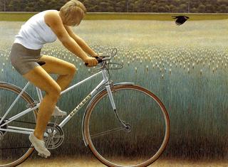 Cyclist and Crow